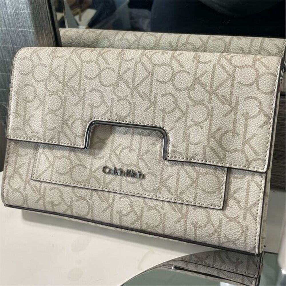COPY - Calvin Klein Women's Monogram Flap Crossbody Bag Vanilla/Khaki